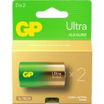 GP Batteries G-Tech Ultra Alkalin Kalın LR20 - D Boy 1.5V Pil 2'li Kart