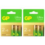 GP Batteries G-TECH Ultra Alkalin Orta LR14 - C Boy 1.5V 2 Kart 4 Adet Pil