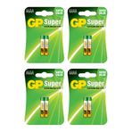 GP Batteries GP25A Süper Alkalin Lr8D425/E96/AAAA Boy İncenin İncesi Pil, 1.5 Volt, 4 Kart 8 Adet