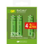 GP Batteries Recyko+ 2700 1.2 Volt 6'lı Kart AA Kalem Ni-Mh Şarjlı Pil