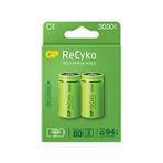 Gp Batteries Recyko 3000 Mah C Boy Orta Ni-Mh Şarjlı Pil, 1.2 Volt, 2li Kart