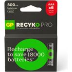 Gp Batteries Recyko Pro 800 Mah Aaa Ince Ni-Mh Şarjlı Pil, 1.2 Volt, 6'lı Kart