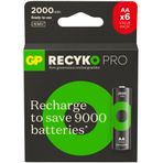 GP Batteries ReCyko Pro AA Kalem Ni-Mh Şarjlı Pil, 1.2 Volt, 6'lı Kart
