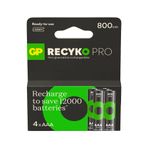 GP Batteries Recyko Pro AAA İnce Kalem Ni-Mh Şarjlı Pil, 1.2 Volt, 4’lü Kart