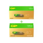 Gp Gp Batteries G-tech Ultra Alkalin Aa Kalem 40’lı Kutu Ve Aaa İnce 40’lı Kutu, Toplam 80 Adet Pil