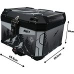 Gp Kompozit DSN05 Universal 57 Lt Desenli Alüminyum Motosiklet çantası
