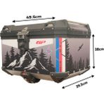 GP KOMPOZİT DSN06 Universal 57 lt Desenli Alüminyum Motosiklet Çantası