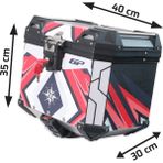 Gp Kompozit Dsn10 Universal 37 Lt Desenli Alüminyum Motosiklet Çantası