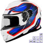 Gp Kompozit MKS007-EWBR Güneş Vizörlü Şeffaf Çene Açılır Motosiklet Kaskı - XL - Çok Renkli