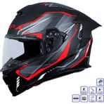 Gp Kompozit MKS008-EBGR Yarış Spoiler Güneş Vizörlü Şeffaf Full Face Motosiklet Kaskı - 2XL - Çok Renkli