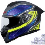 Gp Kompozit MKS008-RGBY Yarış Spoiler Güneş Vizörlü Şeffaf Full Face Motosiklet Kaskı - XL - Çok Renkli