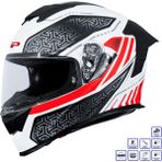 Gp Kompozit MKS008-RWRB Yarış Spoiler Güneş Vizörlü Şeffaf Full Face Motosiklet Kaskı - Çok Renkli