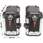 Gp Kompozit Universal 40 Lt X 2 Alüminyum Motosiklet Yan Çanta Seti Siyah