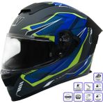 Gp My Helmet MKS001-EGBY Yarış Spoiler Güneş Vizörlü Şeffaf Full Face Motosiklet Kaskı M - Standart - Çok Renkli