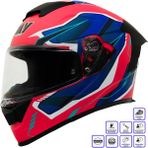 Gp My Helmet MKS001-RBW Yarış Spoiler Güneş Vizörlü Şeffaf Full Face Motosiklet Kaskı M - Çok Renkli