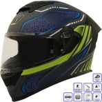 Gp My Helmet MKS001-RGBY Yarış Spoiler Güneş Vizörlü Şeffaf Full Face Motosiklet kaskı M - Standart - Çok Renkli