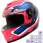 Gp My Helmet MKS002-RBW Güneş Vizörlü Şeffaf Çene Açılır Motosiklet Kaskı M - Standart - Çok Renkli