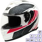 Gp My Helmet MKS002-WRB Güneş Vizörlü Şeffaf Çene Açılır Motosiklet Kaskı L - Standart - Çok Renkli