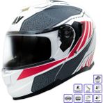 Gp My Helmet MKS002-WRG Güneş Vizörlü Şeffaf Çene Açılır Motosiklet Kaskı Xl - Standart - Çok Renkli