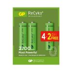 Gp Recyko 2600 Mah Aa Kalem 6'lı Şarjlı Pil 4+2 Paket