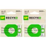 GP Recyko 2700 Serisi AA 4+4 Şarjlı Kalem Pil