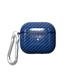 GPACK Airpods 3. Nesil uyumlu Kulaklık Kılıfı Karbon Fiber Görünümlü Silikon Airbag 05 Lacivert