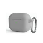 GPACK Airpods 4 uyumlu Kulaklık Kılıfı Mat Kancalı Silikon SF13 Gri