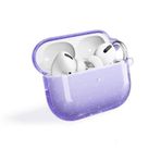 GPACK Airpods Pro 2 uyumlu Kulaklık Kılıfı Parlayan Simli Transparan Airbag 32 Mor