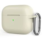GPACK Airpods Pro 2 uyumlu Kulaklık Kılıfı Silikon Mat Kancalı + İp SF16 Bej
