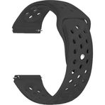 Gpack Amazfit Bip 5 Delikli Çift Renk Silikon Siyah Kordon