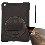 Gpack Apple iPad 9.7 2017 Kılıf Defender Tablet Tank Koruma Standlı DF11 + Nano + Kalem Siyah
