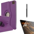 Gpack Apple İpad Pro 12.9 2020 4.Nesil Kilif Kapakli Standli 360 Donebilen Koruma Dn33 Nano Kalem Mor