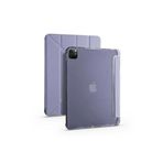 Gpack Apple iPad Pro 12.9 2021 5. Nesil ile Uyumlu Standlı Katlanabilir PU Silikon Kılıf, Mor