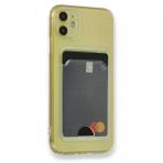 Gpack Apple iPhone 11 1 Adet Kartlıklı Şeffaf Silikon Lux Korumalı Kılıf
