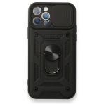 Gpack Apple iPhone 12 Pro Tank Aramid Sürgülü Vega Yüzüklü Kırmızı Kılıf
