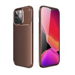 Gpack Apple Iphone 13 Pro Max Negro Karbon Görünüm Dizayn Silikon Nano Glass Kahverengi Cep Telefonu Kılıfı