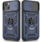 Gpack Apple iPhone 13 Tank Aramid Sürgülü Vega Yüzüklü Nano Lacivert Kılıf