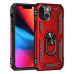 Gpack Apple Iphone 13 Vega Tank Standlı Yüzüklü Mıknatıslı Nano Glass Kırmızı Cep Telefonu Kılıfı