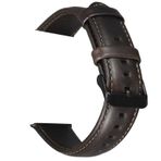 Gpack Apple Watch 1 2 3 4 5 6 Series 44 mm Deri Dikişli Watchband Koyu Kahverengi Kordon