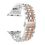 Gpack Apple Watch 3 4 5 44 mm Çift Renk Metal Kordon Çıtçıtlı KRD 14 Siyah Kordon