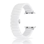 Gpack Apple Watch 4 5 42 mm Parlak Seramik Kaplama Yatay Görünüm Yandan Çıtçıt ZR Beyaz Kordon