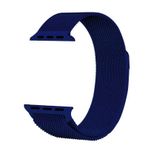 Gpack Apple Watch 7 41 mm Hasır Metal Örgülü Ayarlanabilir Lacivert Kordon