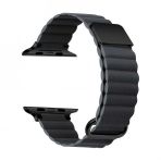 Gpack Apple Watch Series 8 45 mm KRD78 Siyah Strap Metal Toka PU Deri Kordon