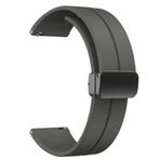 GPACK Honor Watch GS 3i ile uyumlu Kordon Kayış d-buckle Mıknatıslı Silikon 22/jku, Koyu Gri