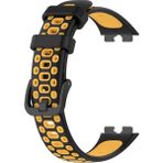 Gpack Huawei Band 8 Sarı Delikli Çift Renk Silikon Kordon