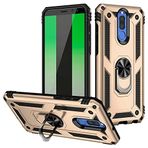 GPACK Huawei Mate 10 Lite ile uyumlu Kılıf Vega Tank Standlı Yüzüklü Mıknatıslı, Gold