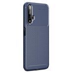 Gpack Huawei Nova 5T Negro Karbon Dizayn Lacivert Silikon Cep Telefonu Kılıf