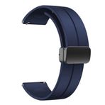 GPACK Huawei Watch GT 3 Pro Titanium ile uyumlu Kordon Kayış d-buckle Mıknatıslı Silikon 22/jku, Lacivert