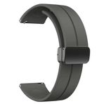GPACK Nubia Red Magic Watch2 ile uyumlu Kordon Kayış d-buckle Mıknatıslı Silikon 22/jku, Koyu Gri