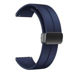 GPACK Nubia Red Magic Watch2 ile uyumlu Kordon Kayış d-buckle Mıknatıslı Silikon 22/jku, Lacivert